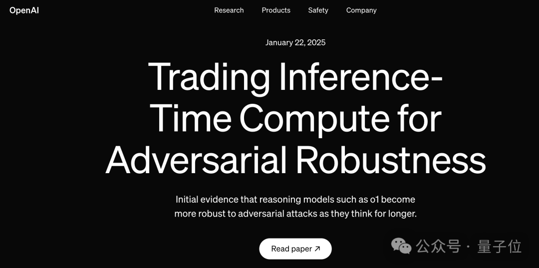 OpenAI新研究：o1增加推理时间就能防攻击，网友：DeepSeek也受益-AI资源导航站