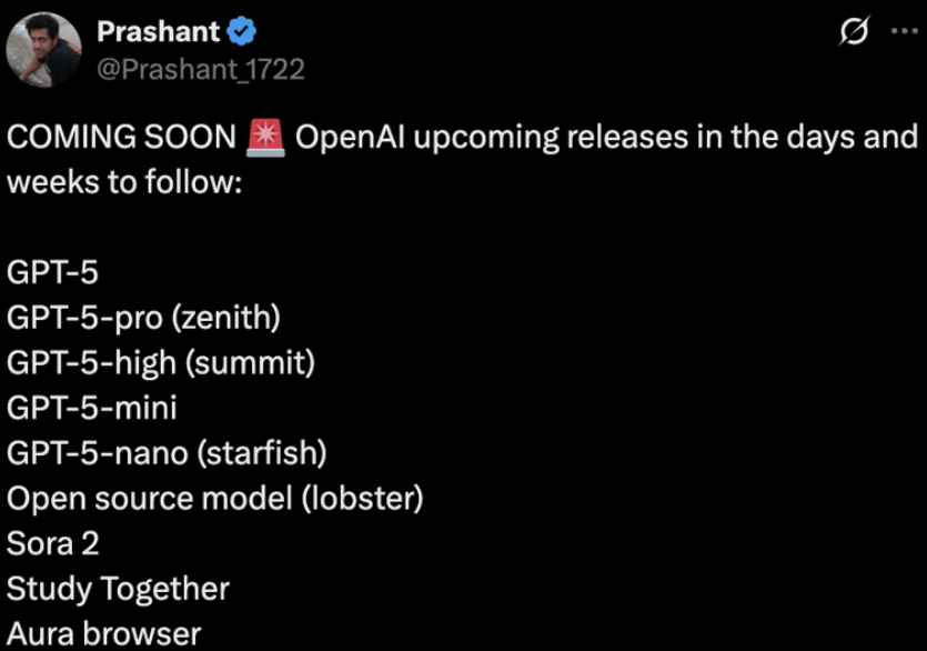 GPT-5“全家桶”本周上线？首测：秒出网页，编程能力逆天！-AI资源导航站