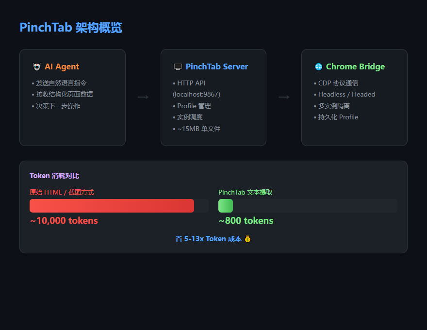12MB的Go二进制，让AI操控浏览器只花800 tokens，PinchTab凭什么这么省？-AI资源导航站